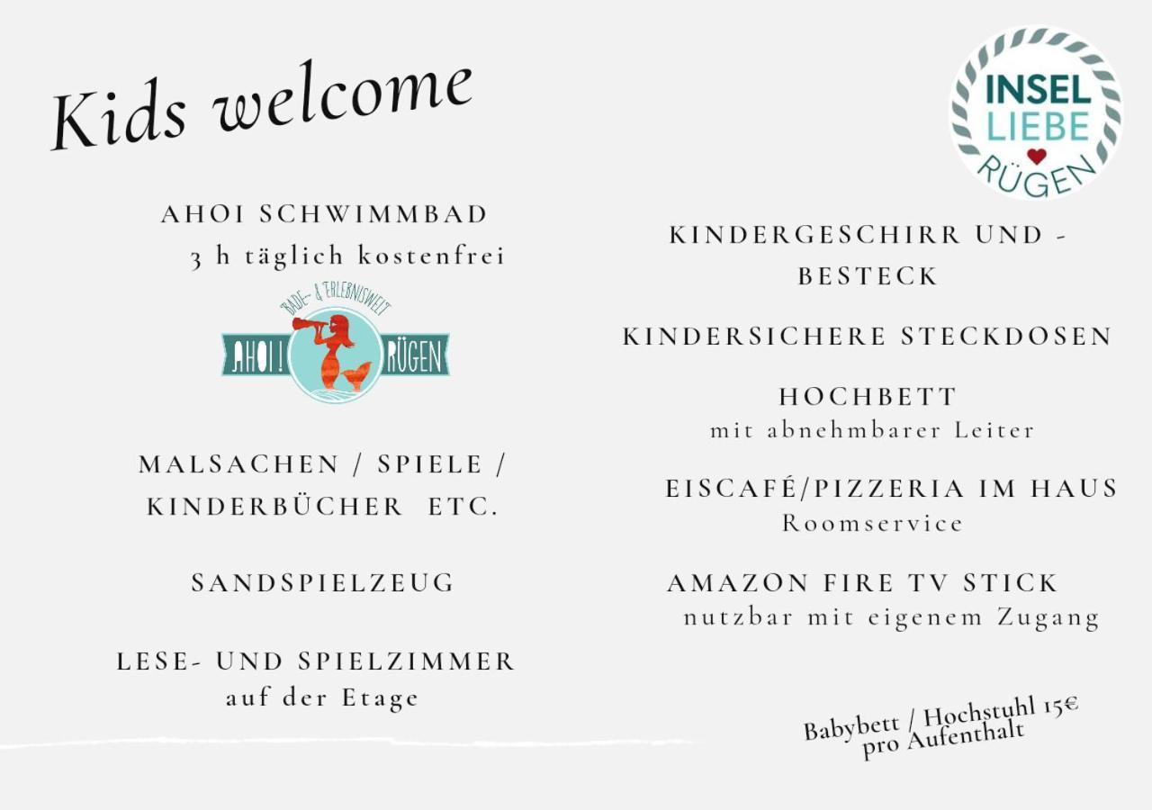 Das Appartement Inselliebe Ruegen Inkl Sauna Und 3H Taeglich Eintritt Ahoi Schwimmbad Sellin  Exteriör bild