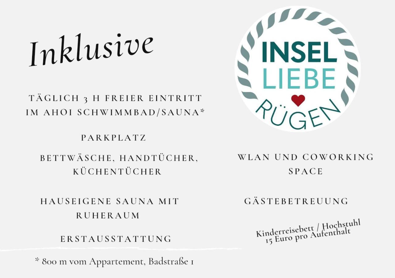 Das Appartement Inselliebe Ruegen Inkl Sauna Und 3H Taeglich Eintritt Ahoi Schwimmbad Sellin  Exteriör bild